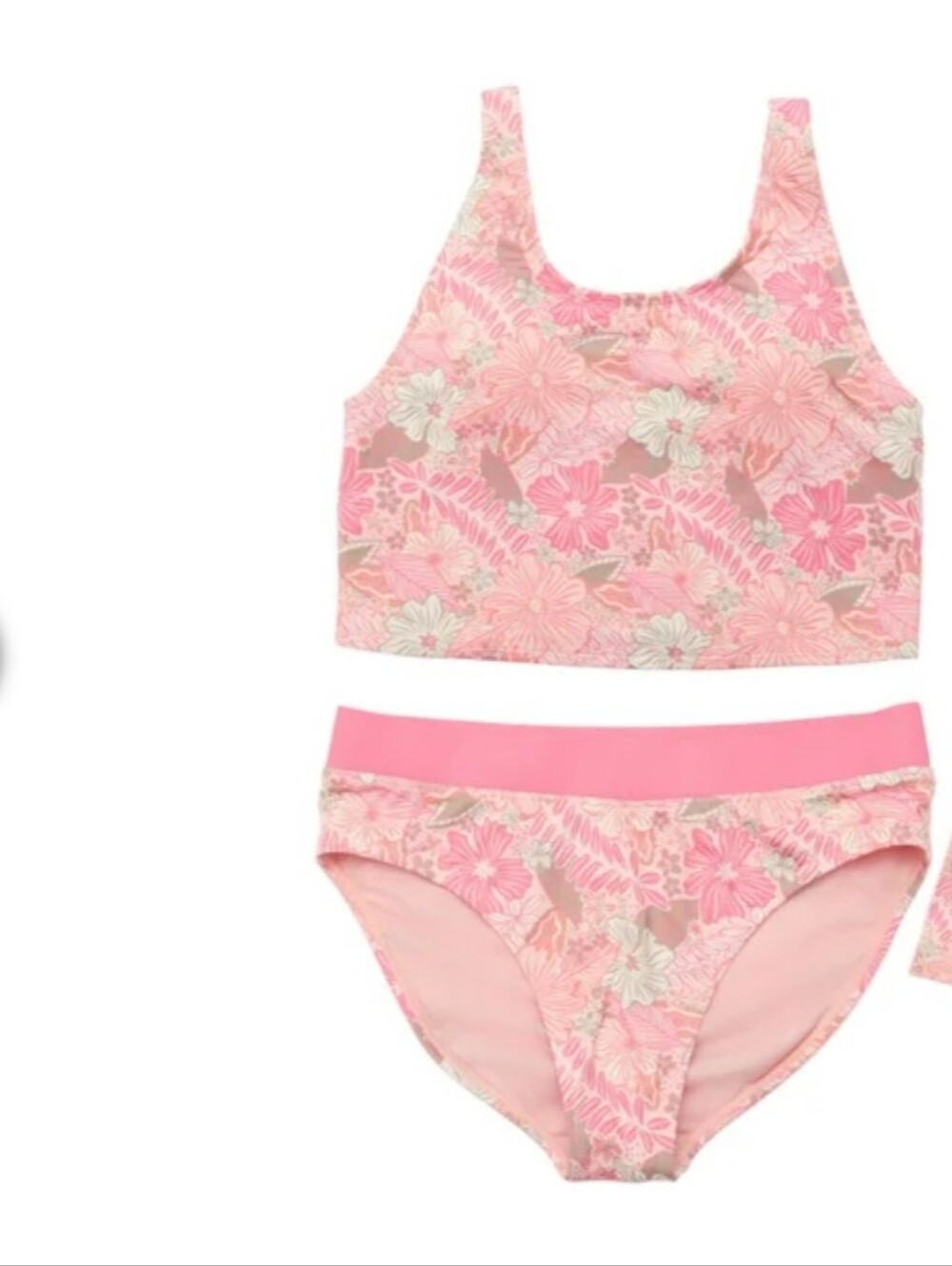 New!Roxy Youth Pink Floral Girls' 3-Piece Swim Set Rash Guard Summer Y2K Chic - Picture 4 of 5